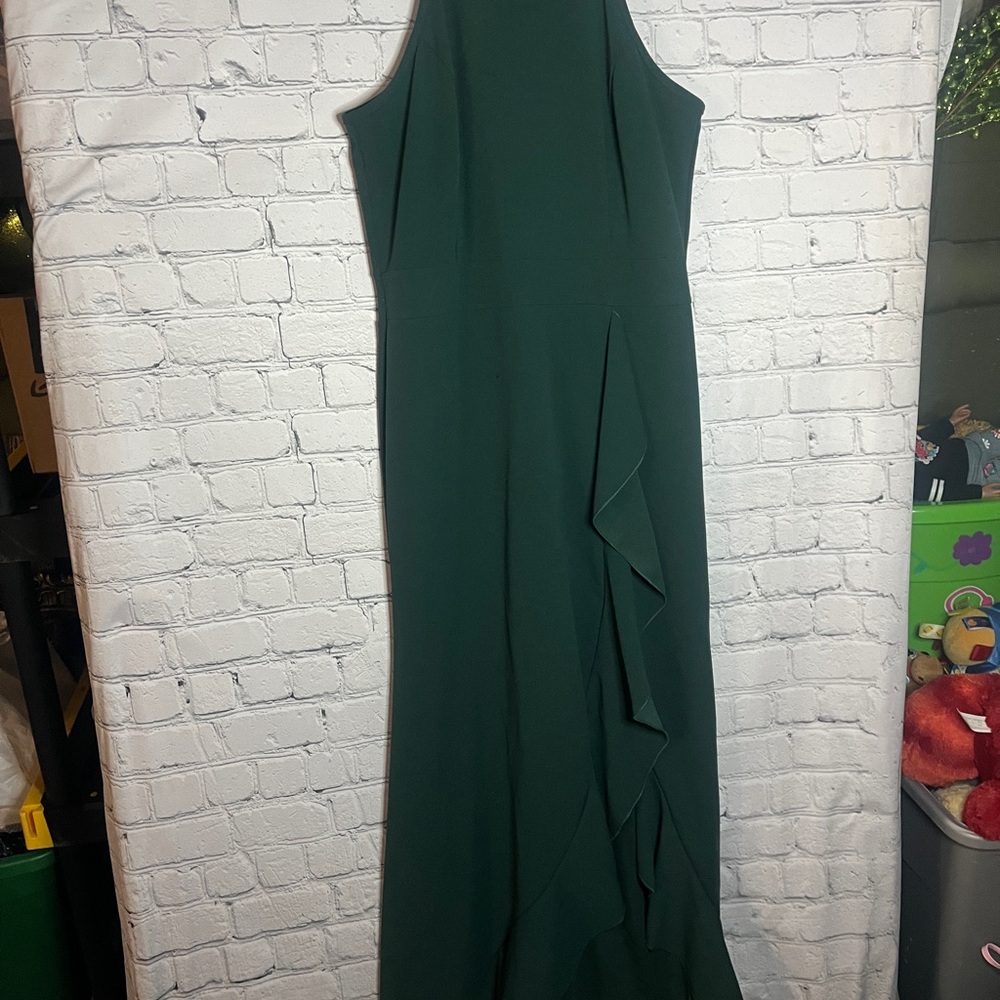 Elegant deep Green Halter Dress